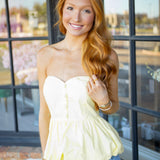 Cloud Nine Peplum Top, Lemon