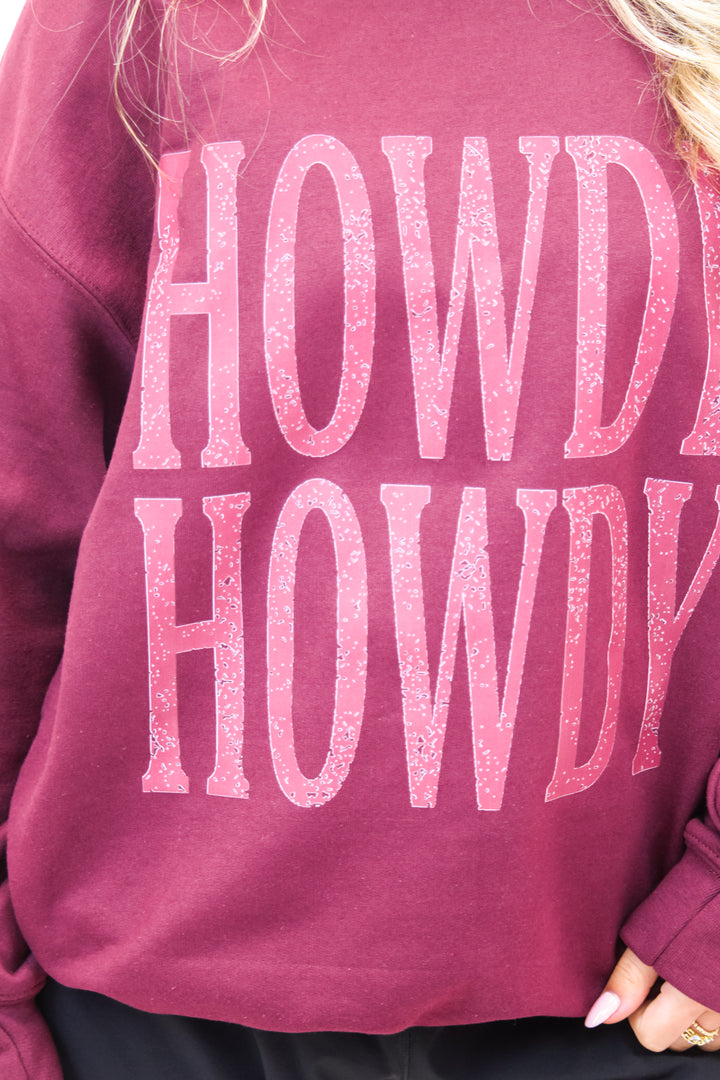 Howdy Crewneck, Maroon