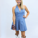 Malia Dress, Medium Blue
