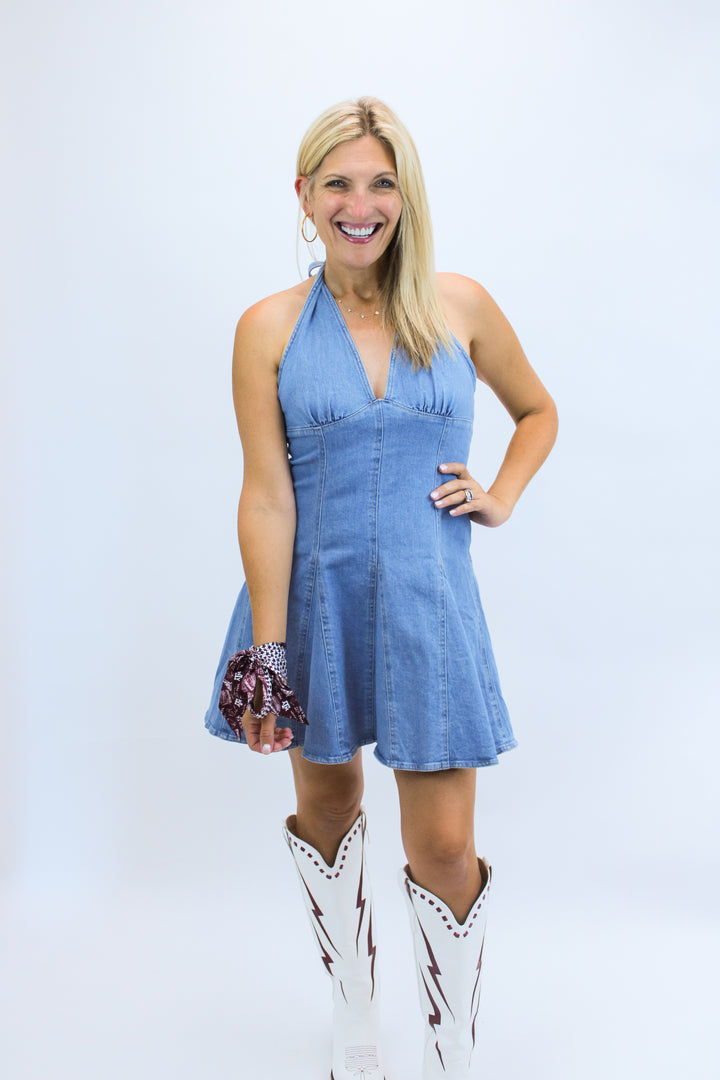 Malia Dress, Medium Blue