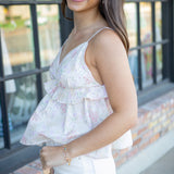 Worth the Wait Top, Ivory/Multi Floral