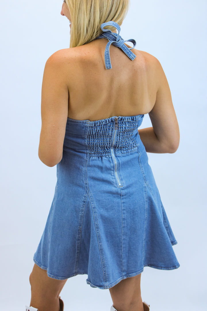 Malia Dress, Medium Blue