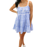 No Place Like Home Plaid Dress, Blue