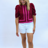 Rosy Intentions Top, Maroon