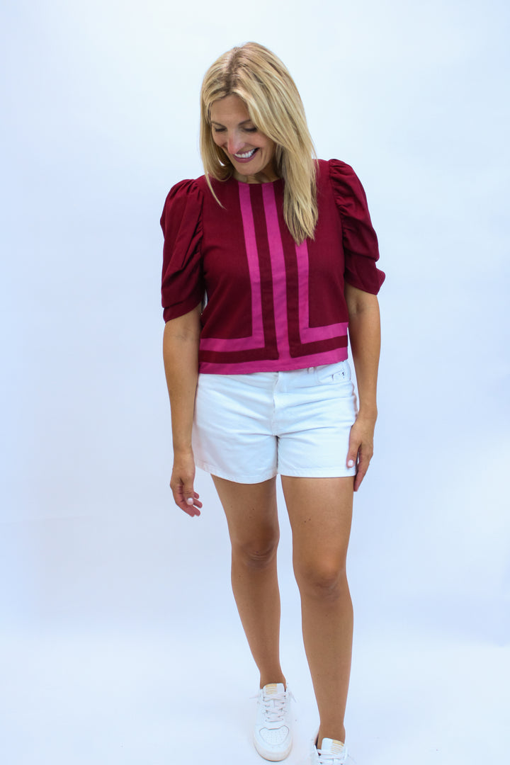 Rosy Intentions Top, Maroon