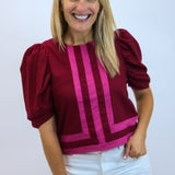 Rosy Intentions Top, Maroon