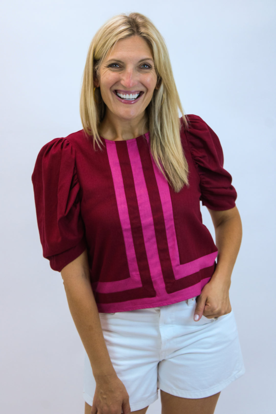 Rosy Intentions Top, Maroon