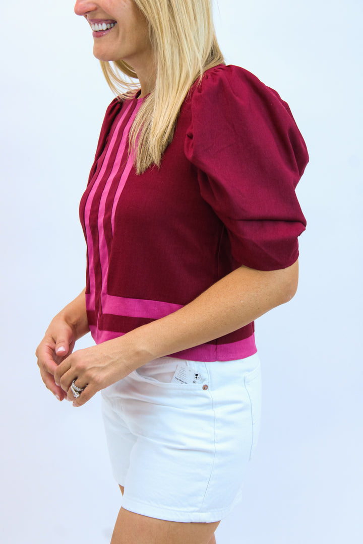 Rosy Intentions Top, Maroon