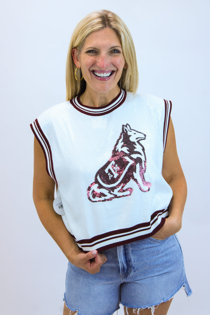 Texas A&M Full Sequin Mascot Tank