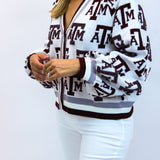 Texas A&M Knit Mascot Rhinestone Cardigan