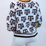 Texas A&M Knit Mascot Rhinestone Cardigan