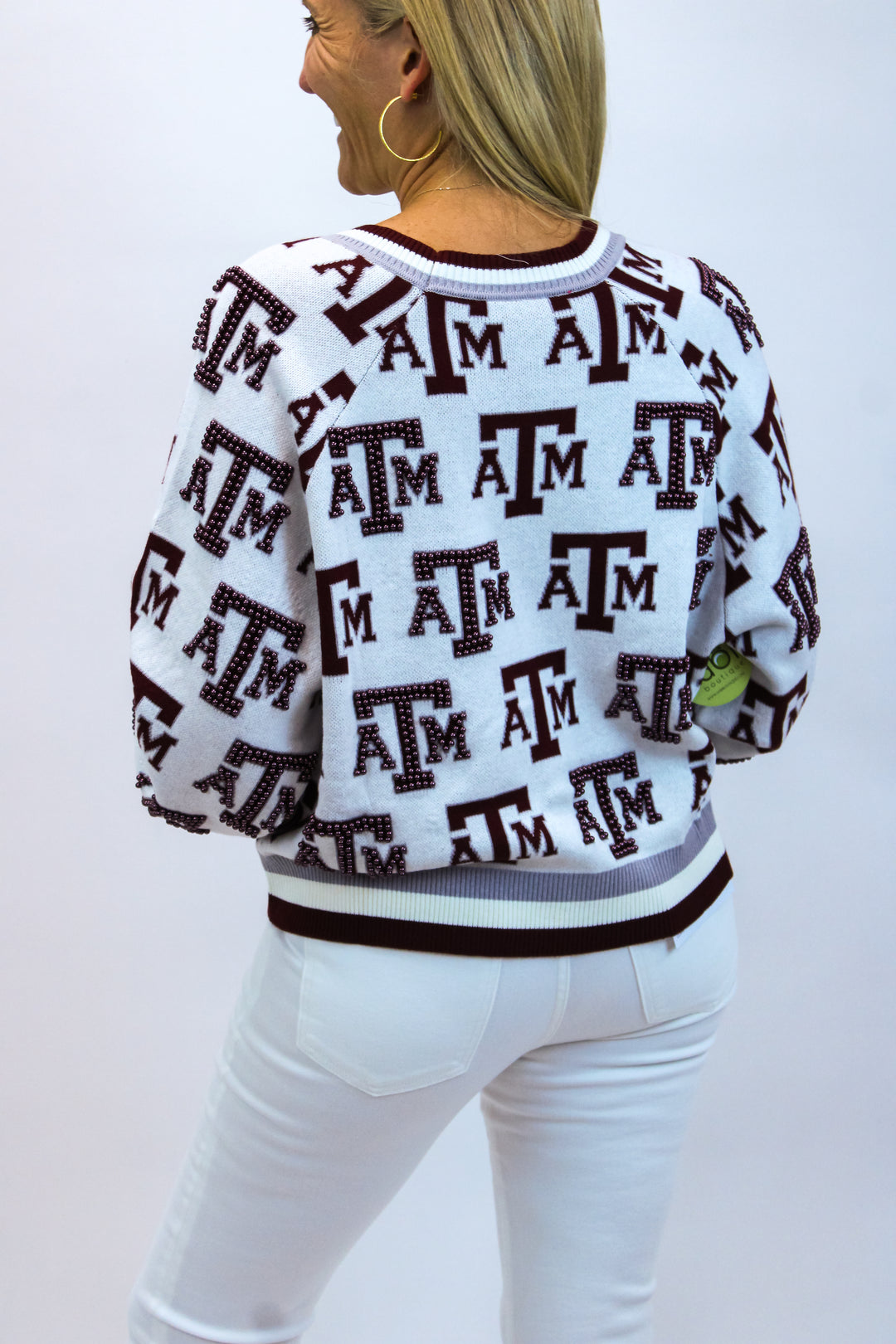 Texas A&M Knit Mascot Rhinestone Cardigan