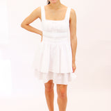 Melaine Lace Trim Mini Dress, White