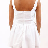 Melaine Lace Trim Mini Dress, White