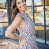 Karan Vest, Brown Checker