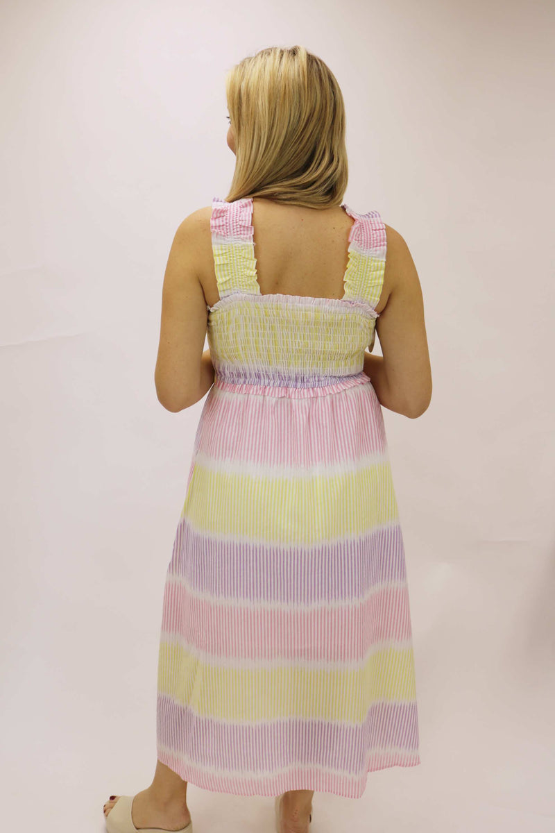 Feel The Sunshine Striped Midi Dress