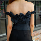 Winston Taffeta Bow Top, Black