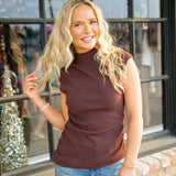 Shadowline Sweater Top, Chocolate