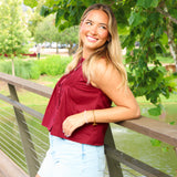 Bleacher Babe Top, Maroon