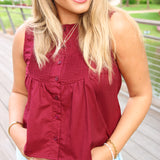 Bleacher Babe Top, Maroon