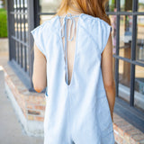 Free Fall Denim Romper, Water