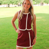 Game Time Glam Top, Maroon