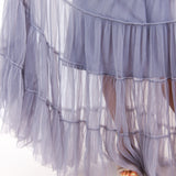 Mireya Bustier Tulle Maxi Dress, Dusty Blue