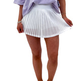 Rally Ruffle Mini Skort, White