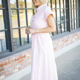 Strawberry Picnic Dress, Pink Stripe
