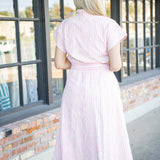 Strawberry Picnic Dress, Pink Stripe