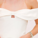 Telayna Off Shoulder Bow Top, Off White