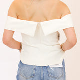Telayna Off Shoulder Bow Top, Off White