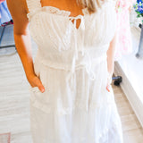 Simple Things Eyelet Midi Dress, White