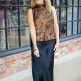 Cowl Neck Bias Top, Bronze Shimmer