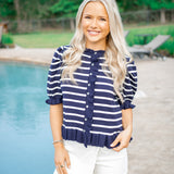 Seaside Charm Knit Top, Navy