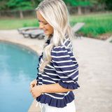 Seaside Charm Knit Top, Navy