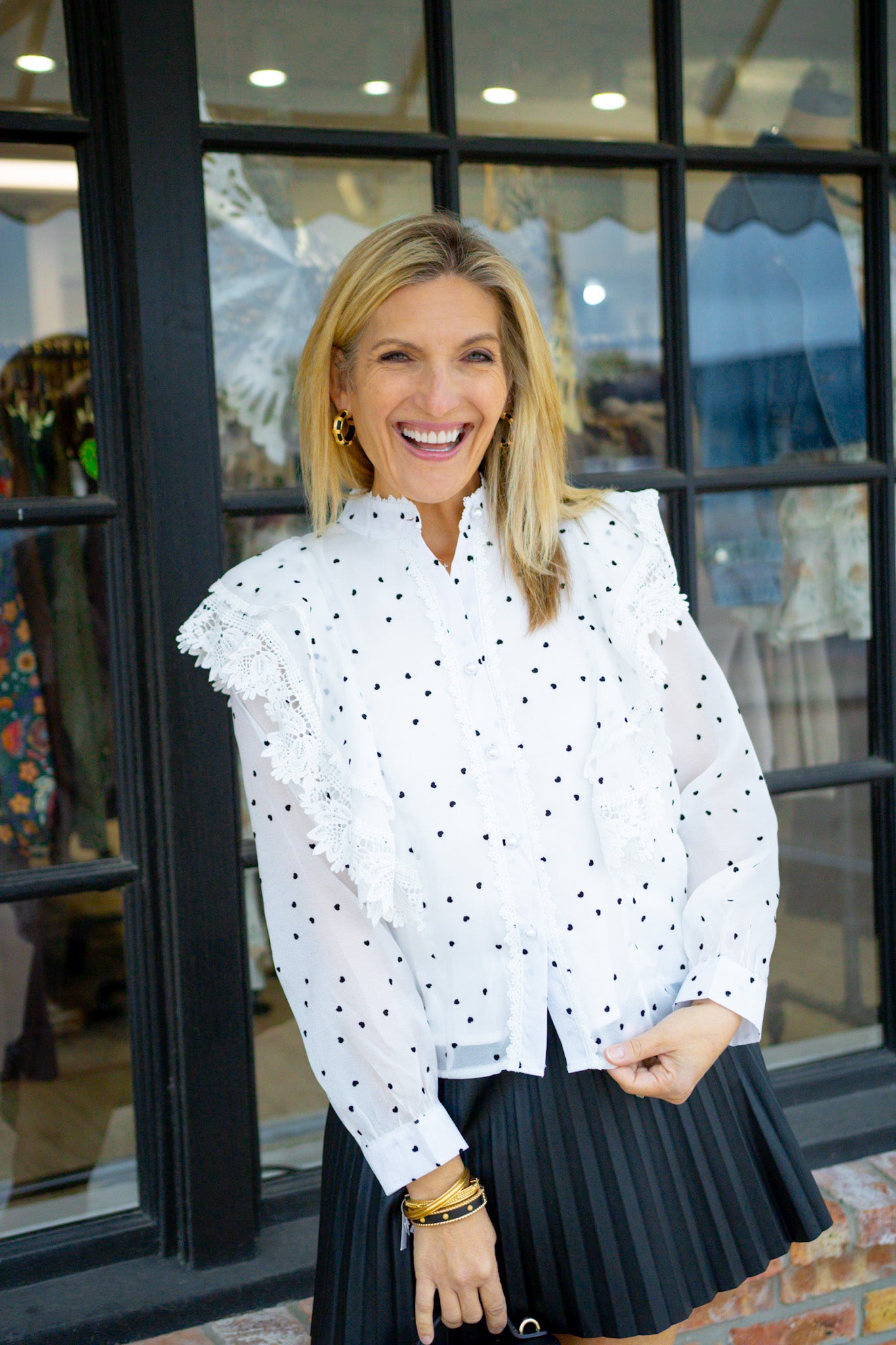 Hearts Aflutter Ruffle Blouse, White – Sabi Boutique