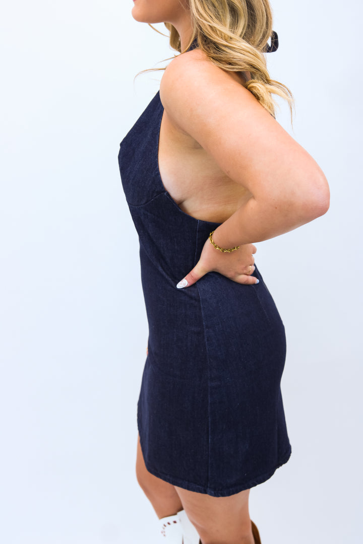 Trevi Denim Mini Dress, Rinse