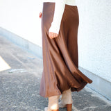 Barbara Satin Skirt, Bronze
