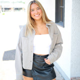All Day Cropped Denim Jacket, Pebble Moon