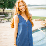 Solace Jersey Denim Mini Dress, Indigo