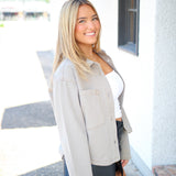 All Day Cropped Denim Jacket, Pebble Moon