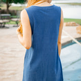 Solace Jersey Denim Mini Dress, Indigo