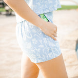 Clean Front Catalina Short, Vintage Fleur Denim