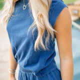Camino Cotton Jersey Denim Top, Indigo