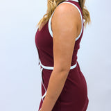 Game Time Glam Top, Maroon