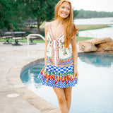 Picnic Peppers Ainika Organic Cotton Mini Dress, Off White