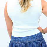 Football Vibes Only Sweater Tank, Ivory