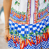 Picnic Peppers Ainika Organic Cotton Mini Dress, Off White