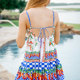 Picnic Peppers Ainika Organic Cotton Mini Dress, Off White